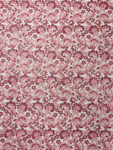 Metallic Corded Lace Design Embroidered Lace Fabric - Metallic Floral Sequins, 54" Width (1 Yard)