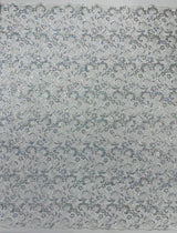 Metallic Corded Lace Design Embroidered Lace Fabric - Metallic Floral Sequins, 54" Width (1 Yard)
