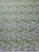 Metallic Corded Lace Design Embroidered Lace Fabric - Metallic Floral Sequins, 54" Width (1 Yard)