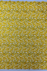 Metallic Corded Lace Design Embroidered Lace Fabric - Metallic Floral Sequins, 54" Width (1 Yard)