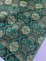 Metallic Cross Challis Jacquard Fabric - Green/Gold, Purple/Gold, Red/Gold, 58" Width (1 Yard)