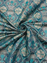 Metallic Cross Challis Jacquard Fabric - Green/Gold, Purple/Gold, Red/Gold, 58" Width (1 Yard)