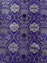 Metallic Cross Challis Jacquard Fabric - Green/Gold, Purple/Gold, Red/Gold, 58" Width (1 Yard)
