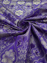 Metallic Cross Challis Jacquard Fabric - Green/Gold, Purple/Gold, Red/Gold, 58" Width (1 Yard)