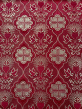Metallic Cross Challis Jacquard Fabric - Green/Gold, Purple/Gold, Red/Gold, 58" Width (1 Yard)