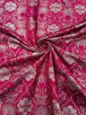 Metallic Cross Challis Jacquard Fabric - Green/Gold, Purple/Gold, Red/Gold, 58" Width (1 Yard)