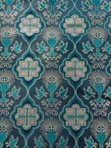 Metallic Cross Challis Jacquard Fabric - Green/Gold, Purple/Gold, Red/Gold, 58" Width (1 Yard)