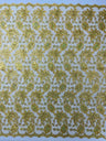 Metallic Floral Lace Design Embroidered Polyester Fabric - Floral Lace, 54" Width (1 Yard)