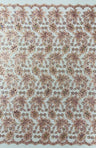 Metallic Floral Lace Design Embroidered Polyester Fabric - Floral Lace, 54" Width (1 Yard)