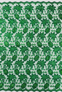 Metallic Floral Lace Design Embroidered Polyester Fabric - Floral Lace, 54" Width (1 Yard)