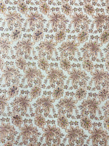 Metallic Floral Lace Design Embroidered Polyester Fabric - Floral Lace, 54" Width (1 Yard)