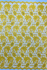Metallic Floral Lace Design Embroidered Polyester Fabric - Floral Lace, 54" Width (1 Yard)