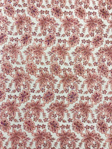 Metallic Floral Lace Design Embroidered Polyester Fabric - Floral Lace, 54" Width (1 Yard)