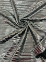 Metallic Foil Accordion Design Polyester Spandex Fabric - Metallic Pleated Texture, 58" Width (1 Yard)