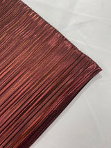 Metallic Foil Accordion Design Polyester Spandex Fabric - Metallic Pleated Texture, 58" Width (1 Yard)
