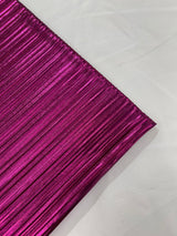 Metallic Foil Accordion Design Polyester Spandex Fabric - Metallic Pleated Texture, 58" Width (1 Yard)