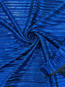 Metallic Foil Accordion Design Polyester Spandex Fabric - Metallic Pleated Texture, 58" Width (1 Yard)