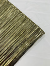 Metallic Foil Accordion Design Polyester Spandex Fabric - Metallic Pleated Texture, 58" Width (1 Yard)
