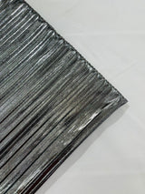 Metallic Foil Accordion Design Polyester Spandex Fabric - Metallic Pleated Texture, 58" Width (1 Yard)