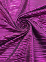 Metallic Foil Accordion Design Polyester Spandex Fabric - Metallic Pleated Texture, 58" Width (1 Yard)