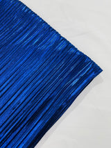 Metallic Foil Accordion Design Polyester Spandex Fabric - Metallic Pleated Texture, 58" Width (1 Yard)