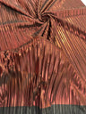 Metallic Foil Accordion Design Polyester Spandex Fabric - Metallic Pleated Texture, 58" Width (1 Yard)