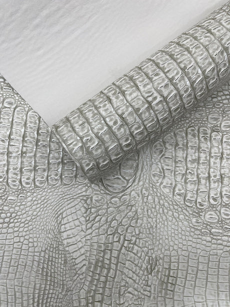 Metallic Gator Vinyl Fabric - Metallic Alligator Texture, 54" Width (1 Yard)