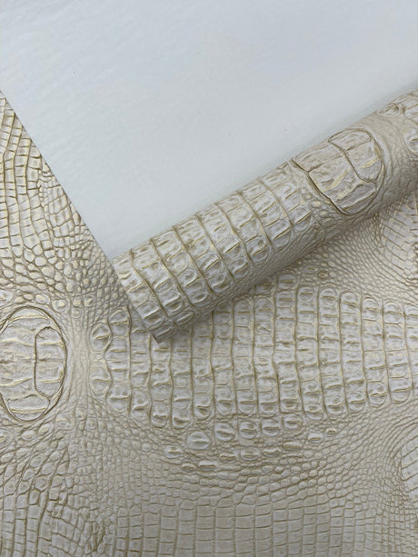 Metallic Gator Vinyl Fabric - Metallic Alligator Texture, 54" Width (1 Yard)