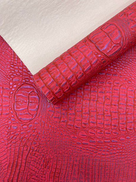 Metallic Gator Vinyl Fabric - Metallic Alligator Texture, 54" Width (1 Yard)