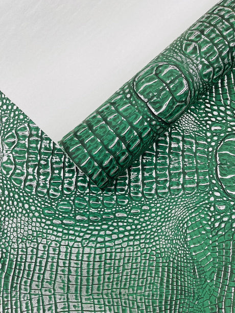 Metallic Gator Vinyl Fabric - Metallic Alligator Texture, 54" Width (1 Yard)