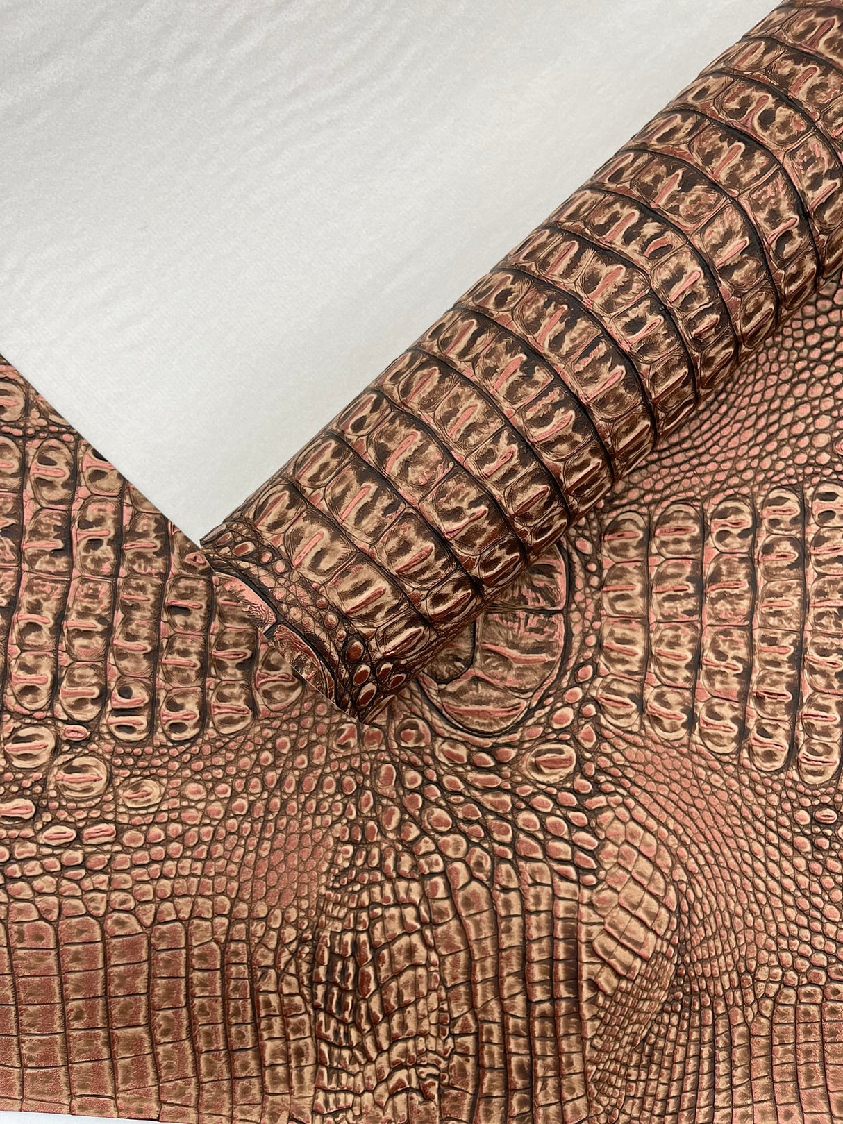 Metallic Gator Vinyl Fabric - Metallic Alligator Texture, 54" Width (1 Yard)