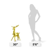 Foil Balloon Metallic Gold 3D Standing Reindeer
