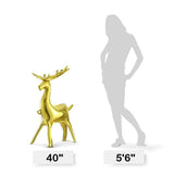 Foil Balloon Metallic Gold 3D Standing Reindeer
