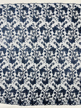Metallic Lace Fabric - Embroidered Butterfly Vines With Sequins, 54" Width (1 Yard)