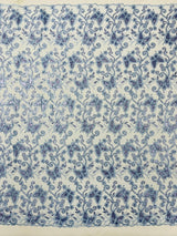 Metallic Lace Fabric - Embroidered Butterfly Vines With Sequins, 54" Width (1 Yard)