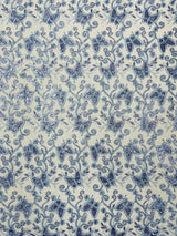 Metallic Lace Fabric - Embroidered Butterfly Vines With Sequins, 54" Width (1 Yard)