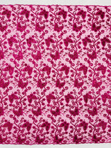 Metallic Lace Fabric - Embroidered Butterfly Vines With Sequins, 54" Width (1 Yard)