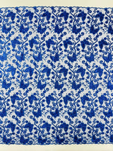 Metallic Lace Fabric - Embroidered Butterfly Vines With Sequins, 54" Width (1 Yard)