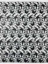 Metallic Lace Fabric - Embroidered Butterfly Vines With Sequins, 54" Width (1 Yard)