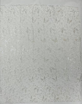 Metallic Lace Fabric - Embroidered Butterfly Vines With Sequins, 54" Width (1 Yard)