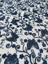 Metallic Lace Fabric - Embroidered Butterfly Vines With Sequins, 54" Width (1 Yard)