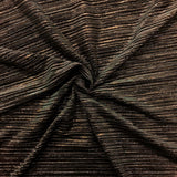 Metallic Pleated Stretch Velvet Fabric - Silver, Gold, Bronze, 58" Width, 4-Way Stretch (1 Yard)