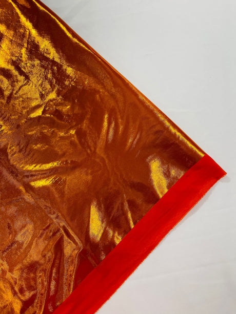 Metallic Spandex Foil Lame Fabric - Metallic Foil, 58/60" Width, 165 GSM, 0.45 MM, 25% Vertical Stretch, 10% Horizontal Stretch (1 Yard)