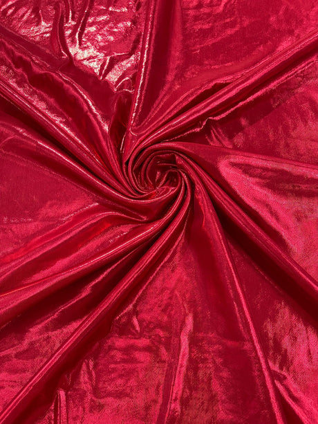 Metallic Spandex Foil Lame Fabric - Metallic Foil, 58/60" Width, 165 GSM, 0.45 MM, 25% Vertical Stretch, 10% Horizontal Stretch (1 Yard)