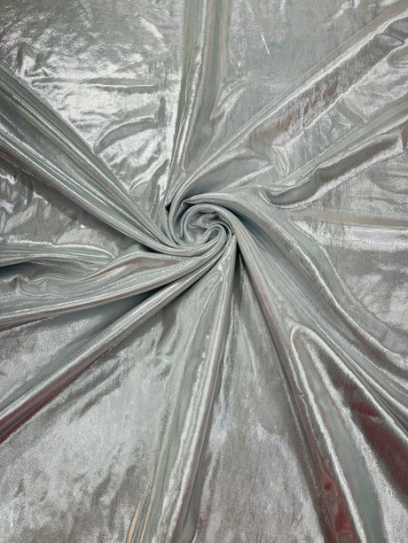 Metallic Spandex Foil Lame Fabric - Metallic Foil, 58/60" Width, 165 GSM, 0.45 MM, 25% Vertical Stretch, 10% Horizontal Stretch (1 Yard)