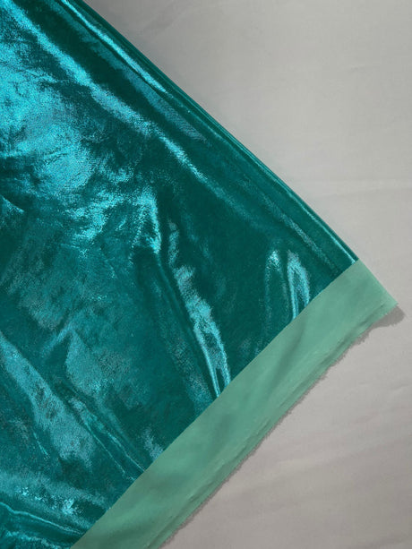 Metallic Spandex Foil Lame Fabric - Metallic Foil, 58/60" Width, 165 GSM, 0.45 MM, 25% Vertical Stretch, 10% Horizontal Stretch (1 Yard)