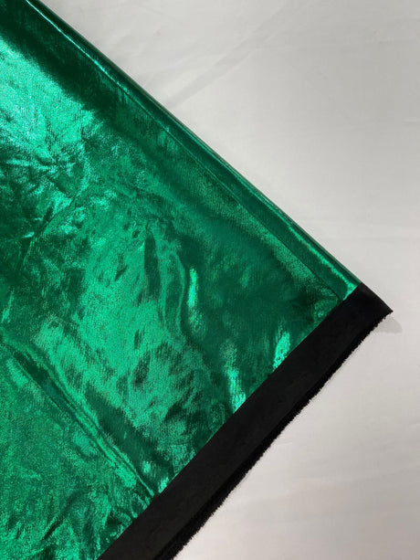Metallic Spandex Foil Lame Fabric - Metallic Foil, 58/60" Width, 165 GSM, 0.45 MM, 25% Vertical Stretch, 10% Horizontal Stretch (1 Yard)