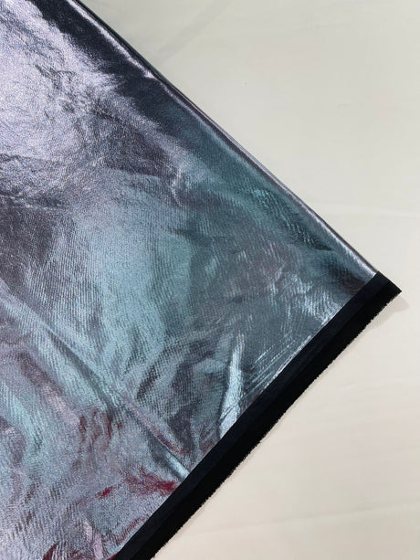 Metallic Spandex Foil Lame Fabric - Metallic Foil, 58/60" Width, 165 GSM, 0.45 MM, 25% Vertical Stretch, 10% Horizontal Stretch (1 Yard)