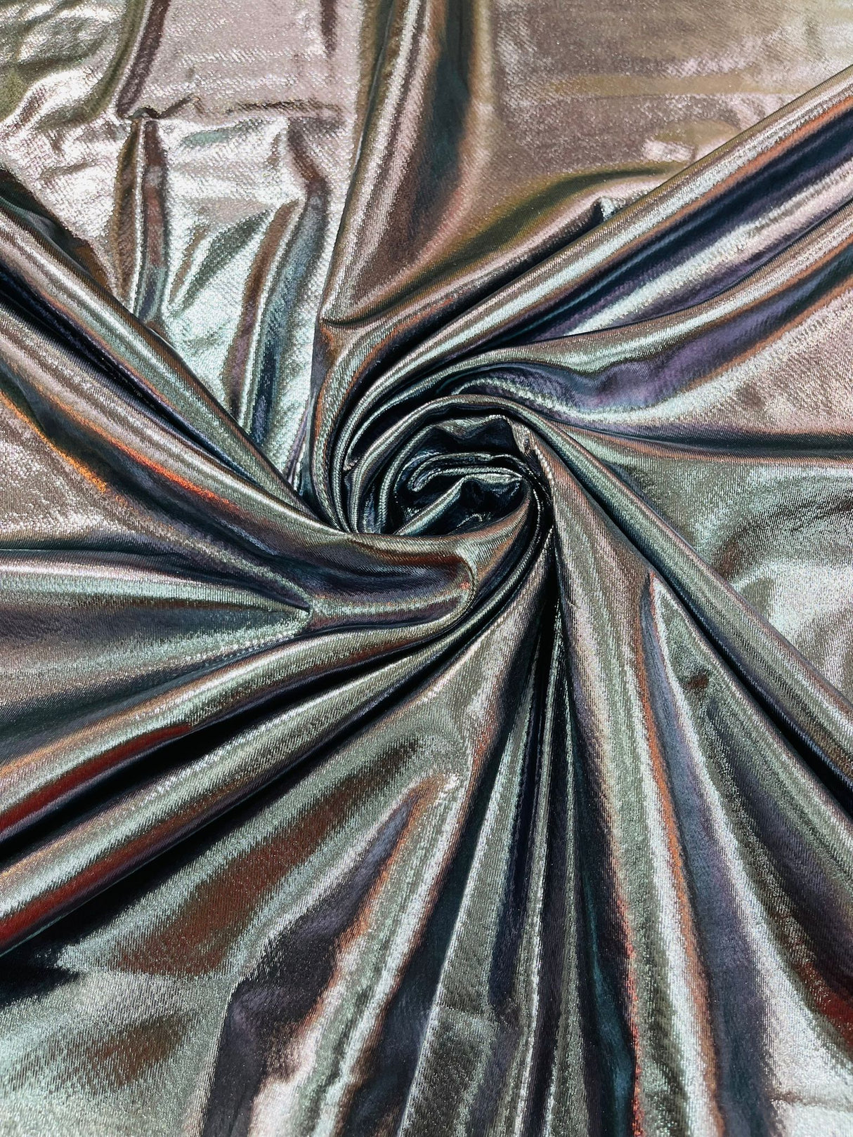 Metallic Spandex Foil Lame Fabric - Metallic Foil, 58/60" Width, 165 GSM, 0.45 MM, 25% Vertical Stretch, 10% Horizontal Stretch (1 Yard)