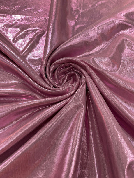 Metallic Spandex Foil Lame Fabric - Metallic Foil, 58/60" Width, 165 GSM, 0.45 MM, 25% Vertical Stretch, 10% Horizontal Stretch (1 Yard)